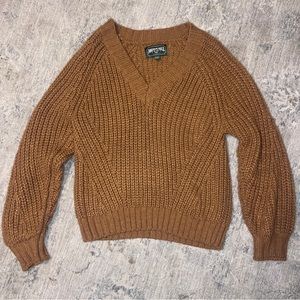 American Eagle Oversized V-Neck Cable Knit Sweater